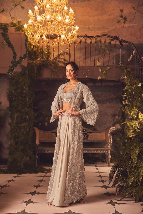 Roqa Demure Demure Draped Skirt Set