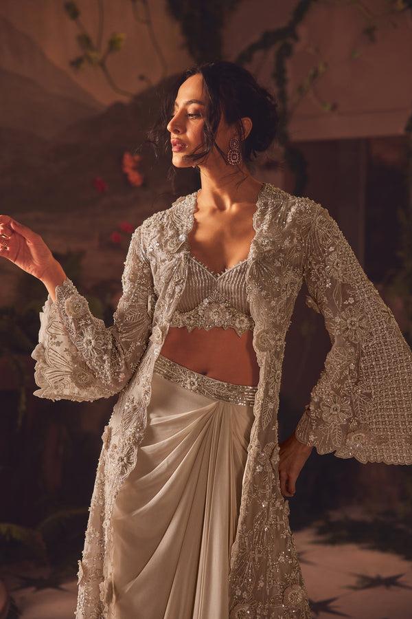 Roqa Demure Demure Draped Skirt Set