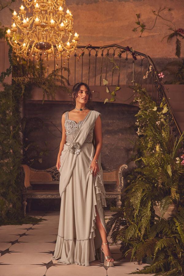 Roqa Dusk Dusk Draped Gown Saree