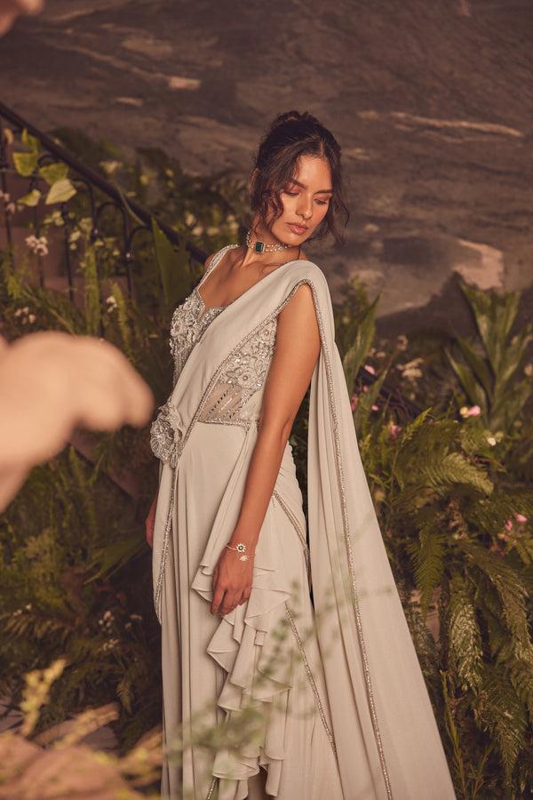 Roqa Dusk Dusk Draped Gown Saree