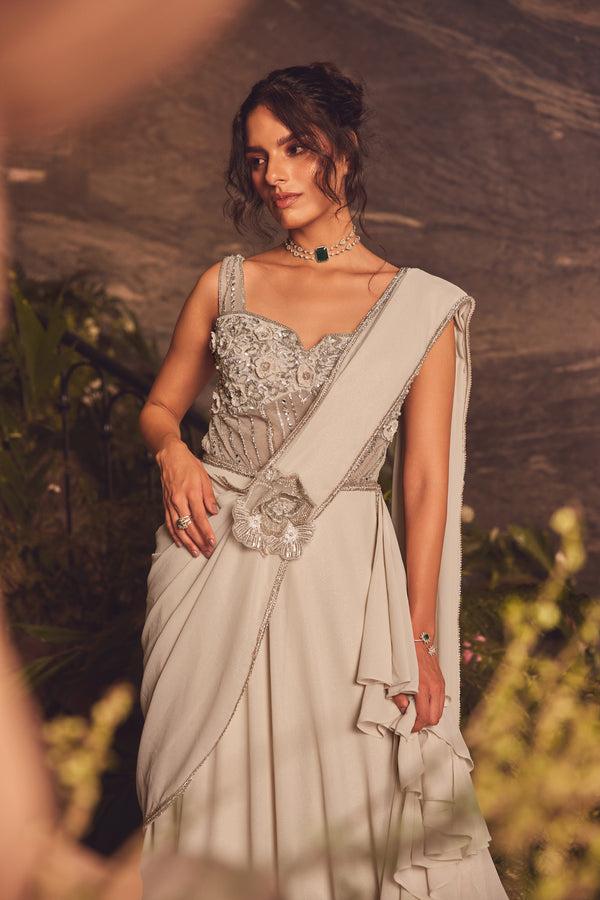 Roqa Dusk Dusk Draped Gown Saree
