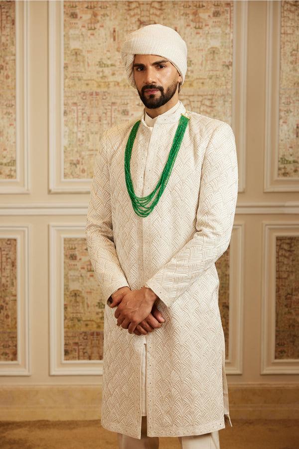 Roqa Farzaan Ivory Sherwani Set