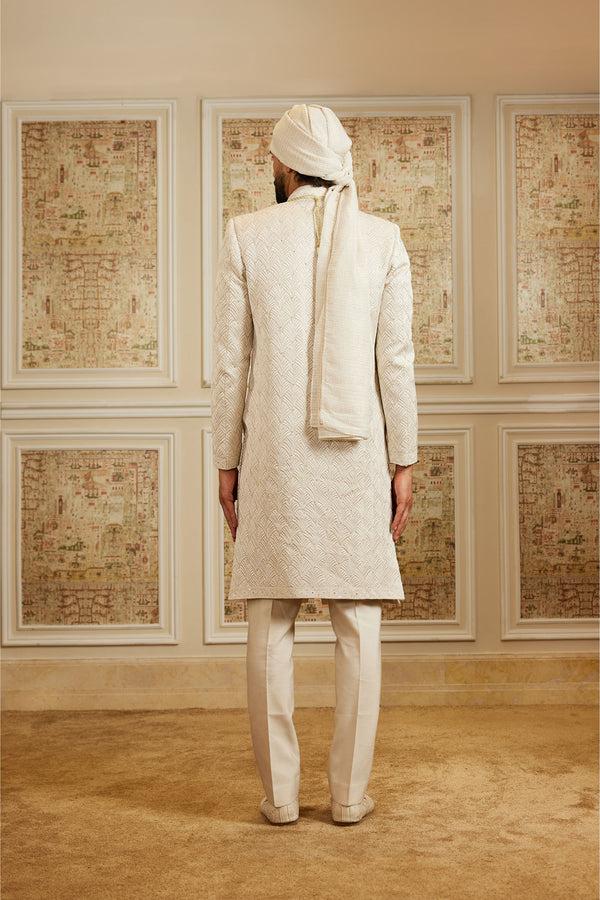 Roqa Farzaan Ivory Sherwani Set