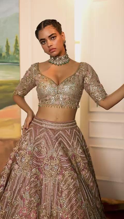 Roqa Geometric Pink Lehenga Set