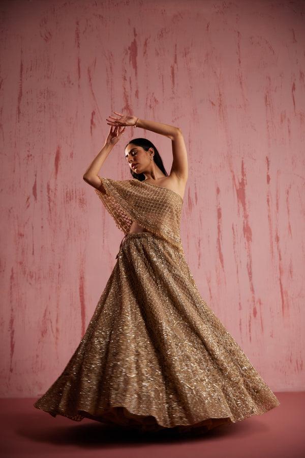 Roqa Grace Grace Gold Lehenga Set