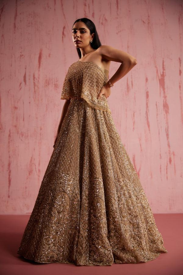 Roqa Grace Grace Gold Lehenga Set