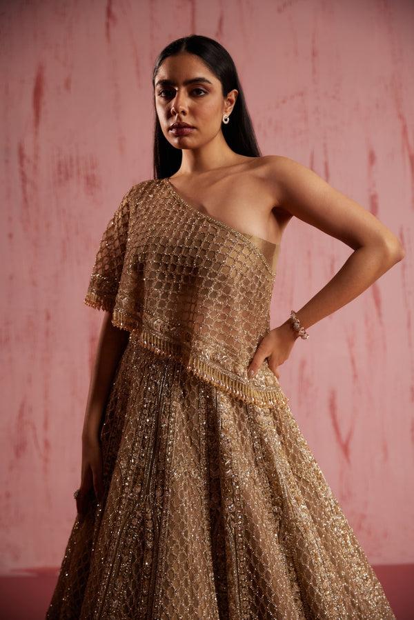 Roqa Grace Grace Gold Lehenga Set