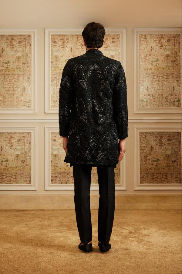 Roqa Kavyan Black Bandhgala Set