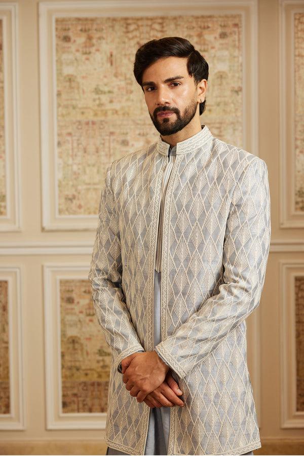 Roqa Kourosh Blue Bandhgala Set