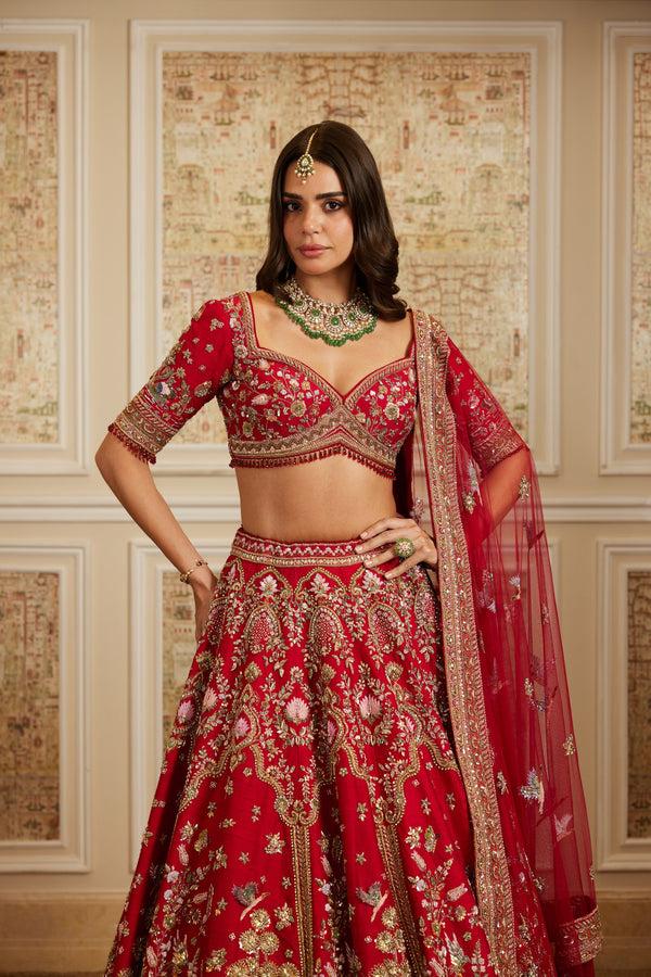 Roqa Maysa Maysa Red Lehenga Set