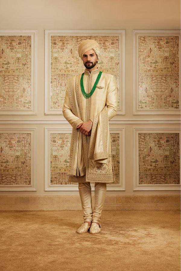 roqa Meheram Gold sherwani set