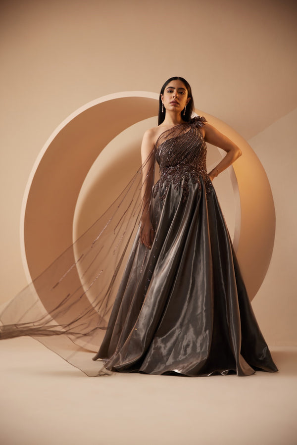 roqa Myra Myra Brown Gown