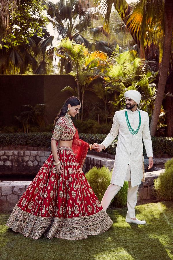 Roqa Naima Naima Red Lehenga Set