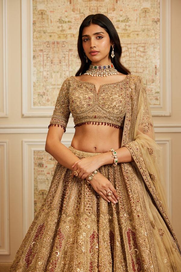 Roqa Nazeera Nazeera Gold Lehenga Set