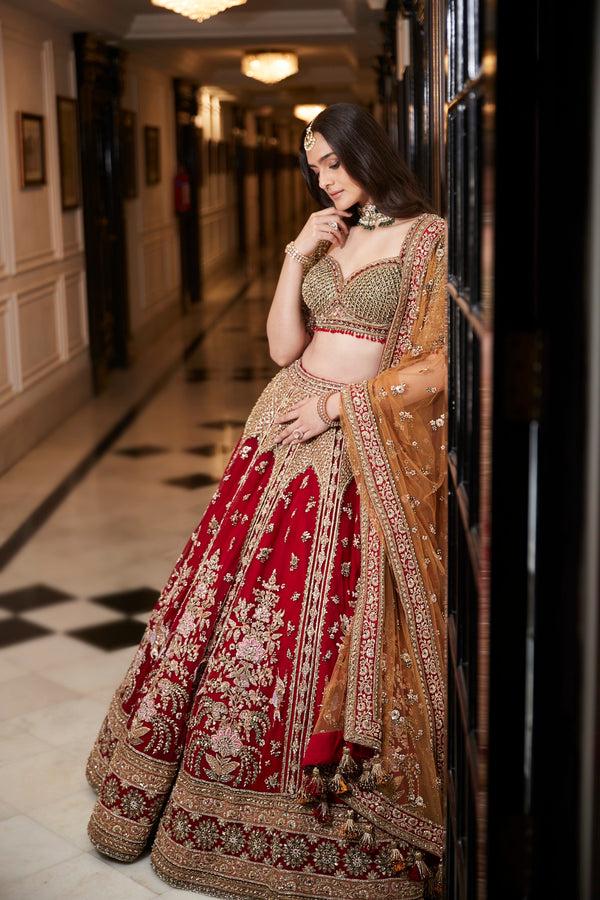 Roqa Noura Noura Red Lehenga Set