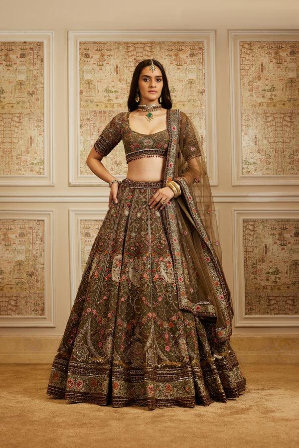 Roqa Reehana Reehana Olive Green Lehenga Set