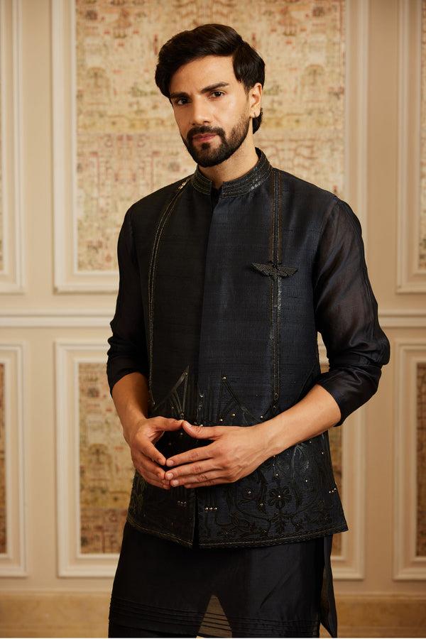 Roqa Rehaan Charcoal Grey Bundi Set