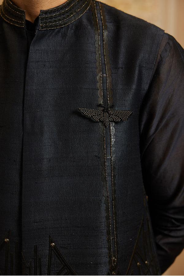 Roqa Rehaan Charcoal Grey Bundi Set