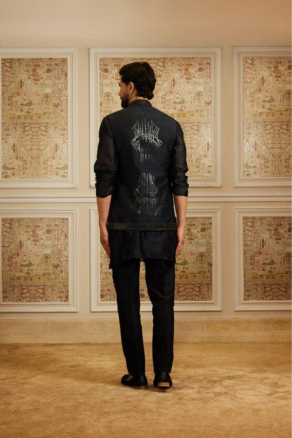 Roqa Rehaan Charcoal Grey Bundi Set