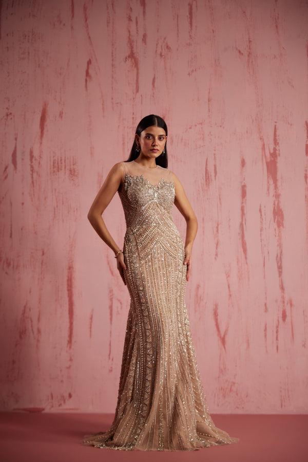 Roqa Rosa Rosa Peach Gown