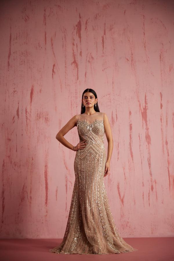roqa Rosa Rosa Peach Gown