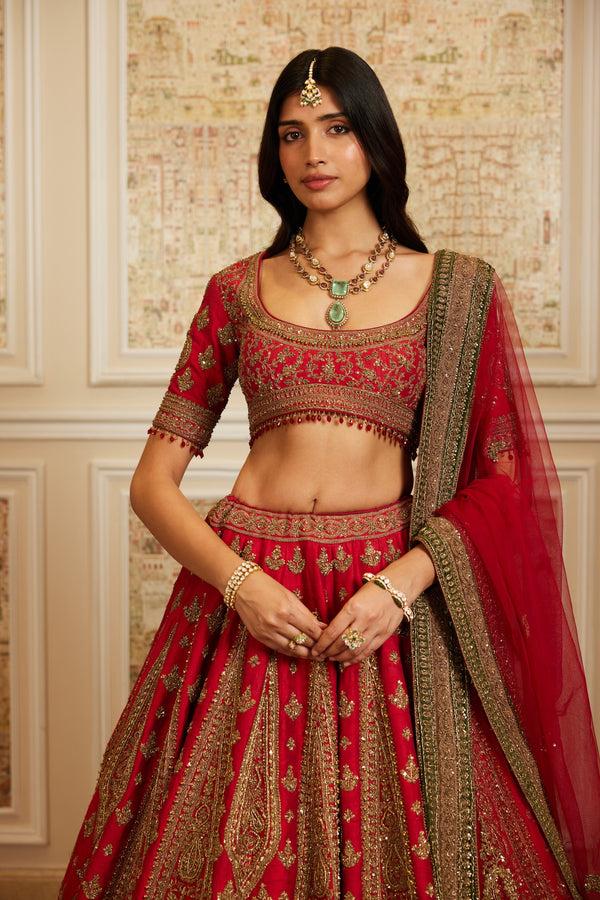 Roqa Safira Safira Red Lehenga Set