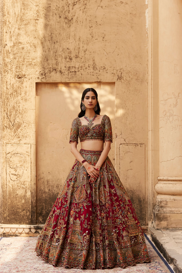 Roqa Scarlet Scarlet Lehenga Set