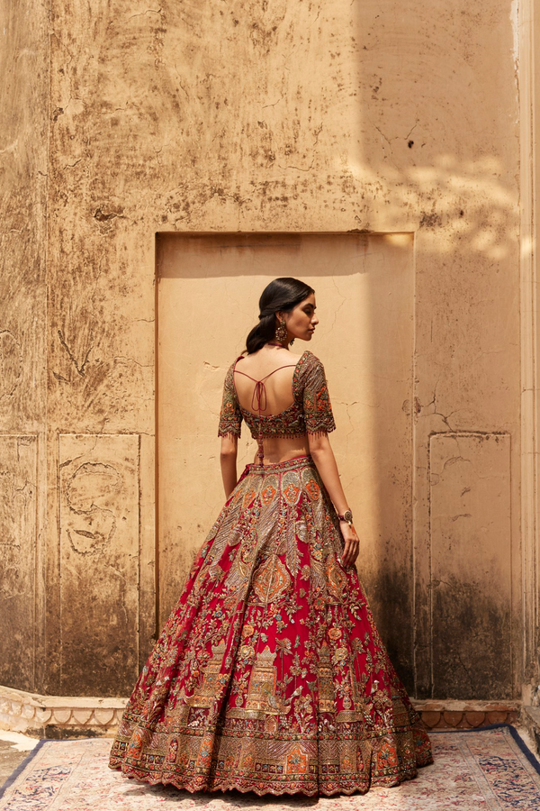 Roqa Scarlet Scarlet Lehenga Set