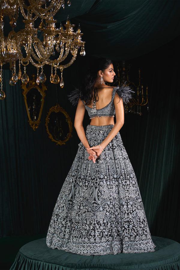 Roqa Siyah Siyah Lehenga Set