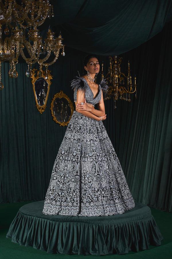 Roqa Siyah Siyah Lehenga Set