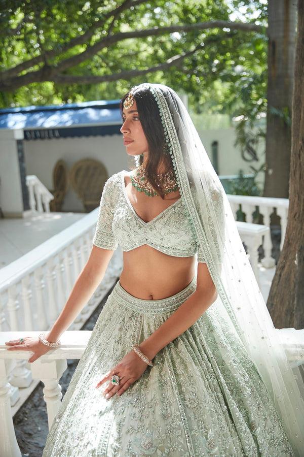 Roqa Tajira Tajira Sea Green Lehenga Set