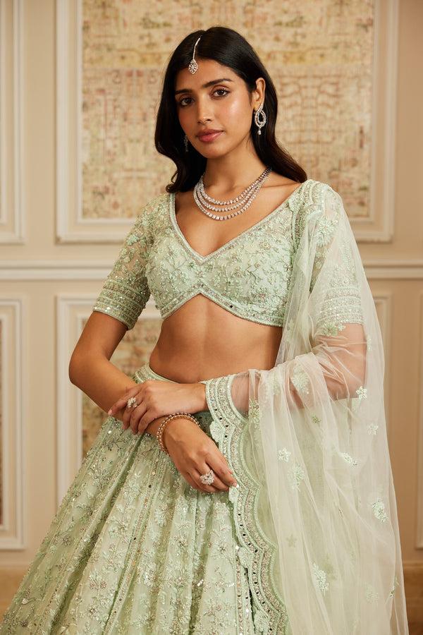 Roqa Tajira Tajira Sea Green Lehenga Set