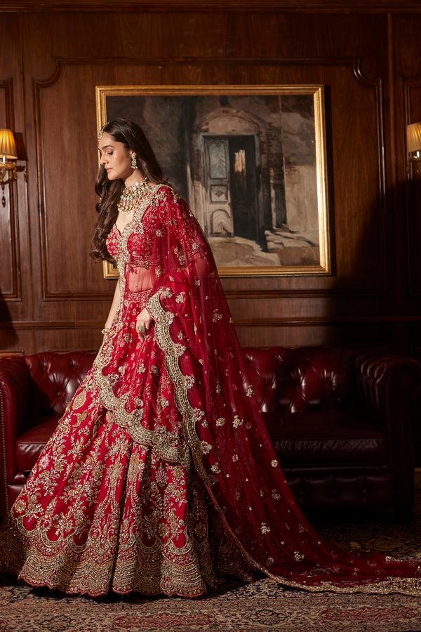 Roqa Zinah Zinah Red Lehenga Set