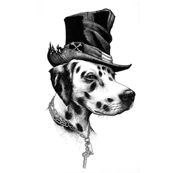 rory dobner Brooklyn’ Dalmation Dog Intricate Ink Print