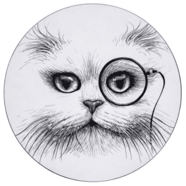 rory dobner Cat Monocle Round Placemats (Set of 4 – Melamine)