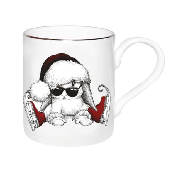 rory dobner Christmas Clumsy Bunny Red Majestic Mug