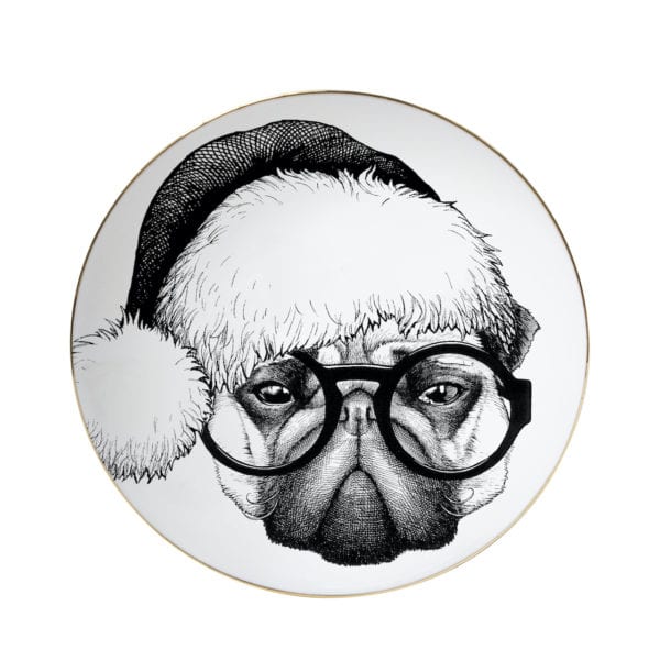 rory dobner Christmas ‘Percy Pugworthy’ Pug Dog Plate