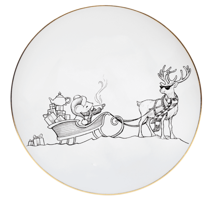 rory dobner Christmas Rafferty Reindeer & Mouse Plate