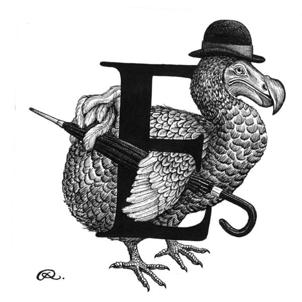 rory dobner E – Extinct Eccentric Intricate Ink Print