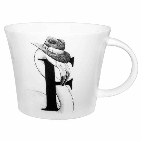rory dobner F – Francis Flamingo in a Fedora Mighty Alphabet Mug