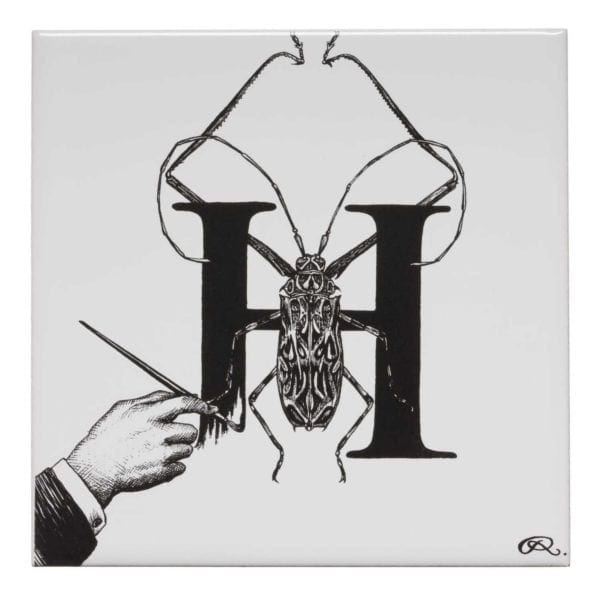 rory dobner H – Handrawn Harlequin Beetle Alphabet Tile