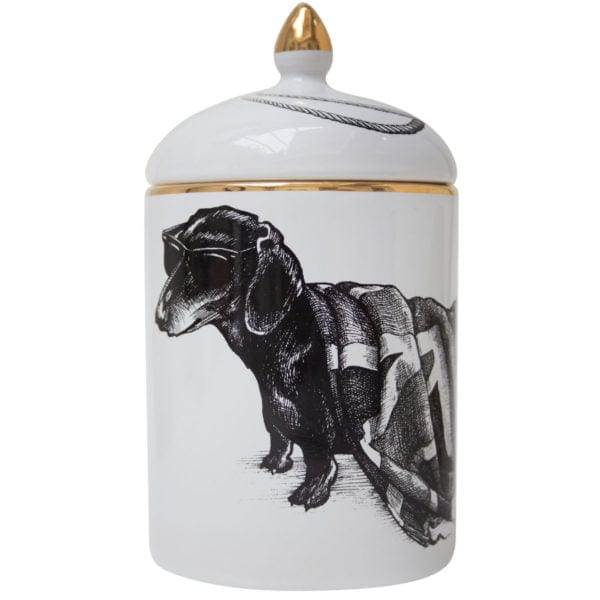 rory dobner Hot Dog’ Dachshund Dog Union Jack Cosy Candle
