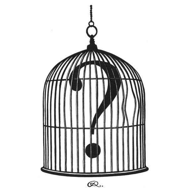 rory dobner Question Mark Birdcage Intricate Ink Print