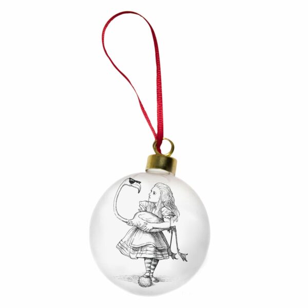 rory dobner Alice with Flamingo Christmas Bauble