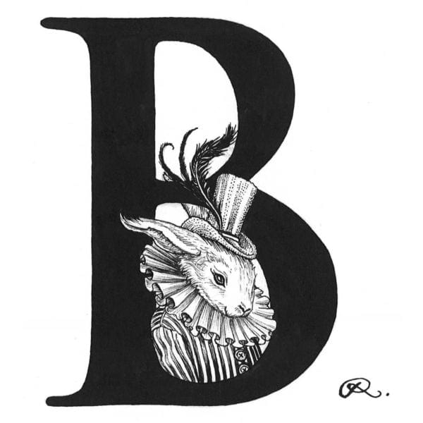rory dobner B – Bling Bunny Intricate Ink Print