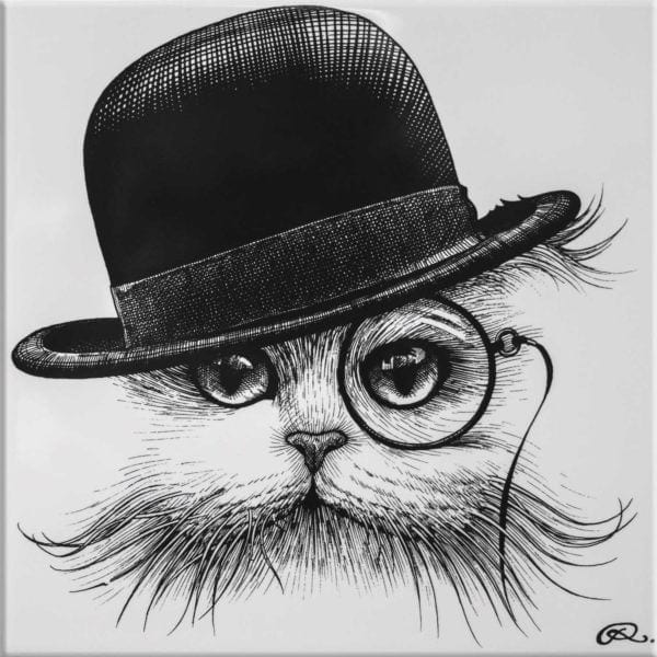 rory dobner Cat in Hat Tilt Tile