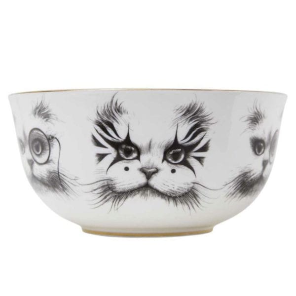rory dobner Cat Monocle & Clown Cat Bowl Large