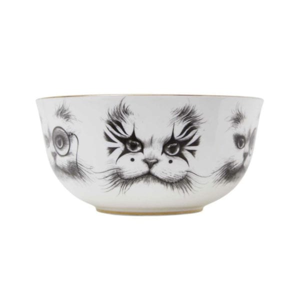 rory dobner Cat Monocle & Clown Cat Bowl Small