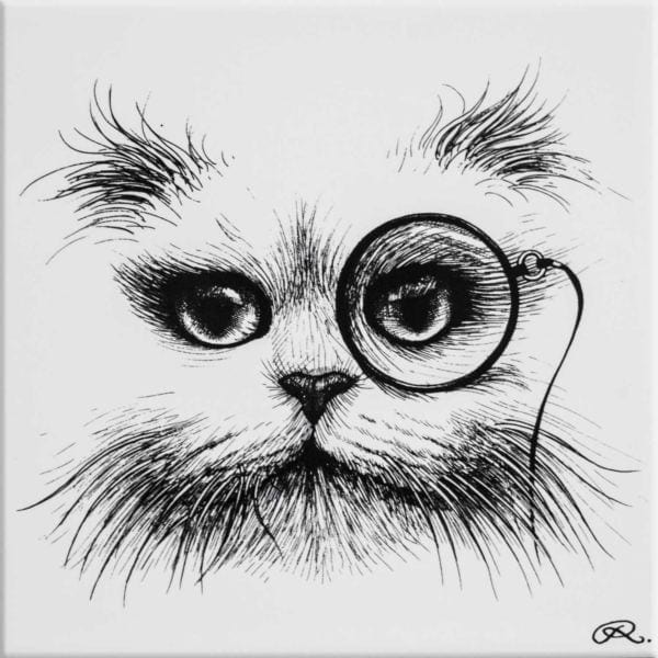 rory dobner Cat Monocle Tile