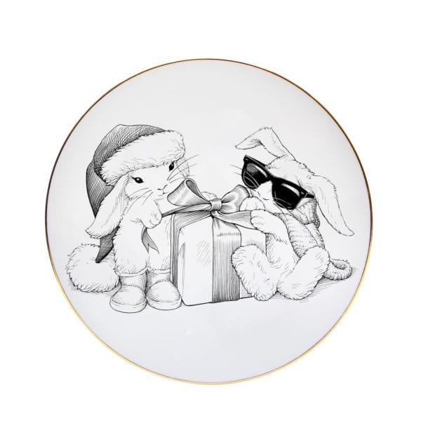 rory dobner Christmas Bunny Love Plate